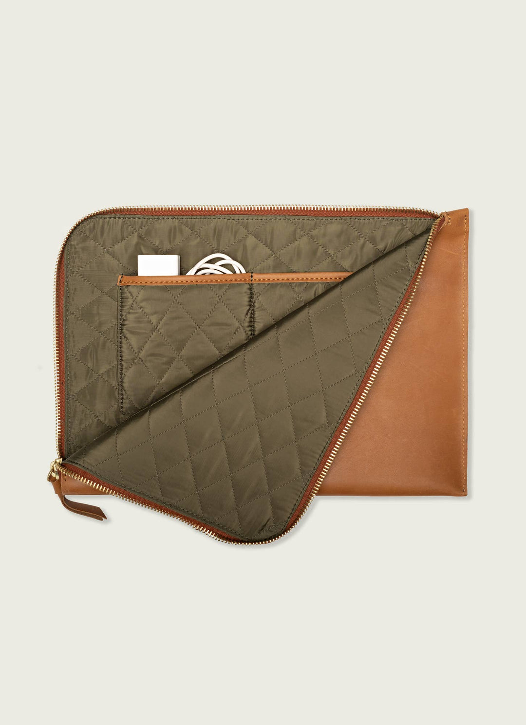 WP Standard - 13'' Leather Laptop Sleeve in Olive