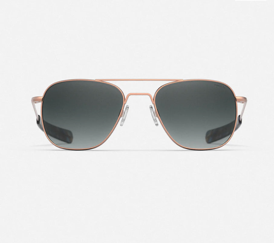 Randolph Aviator Sunglasses -22k Satin Rose Gold & Slate (AF367)