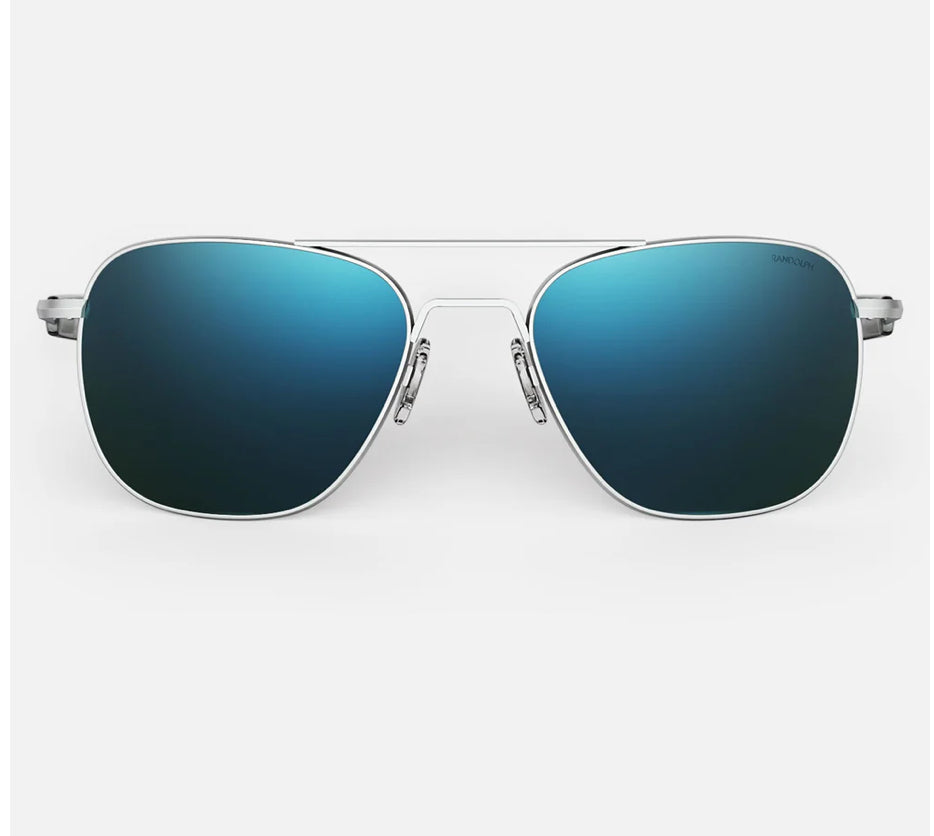 Randolph Aviator Sunglasses - Matte Chrome & Cobalt (AF238)