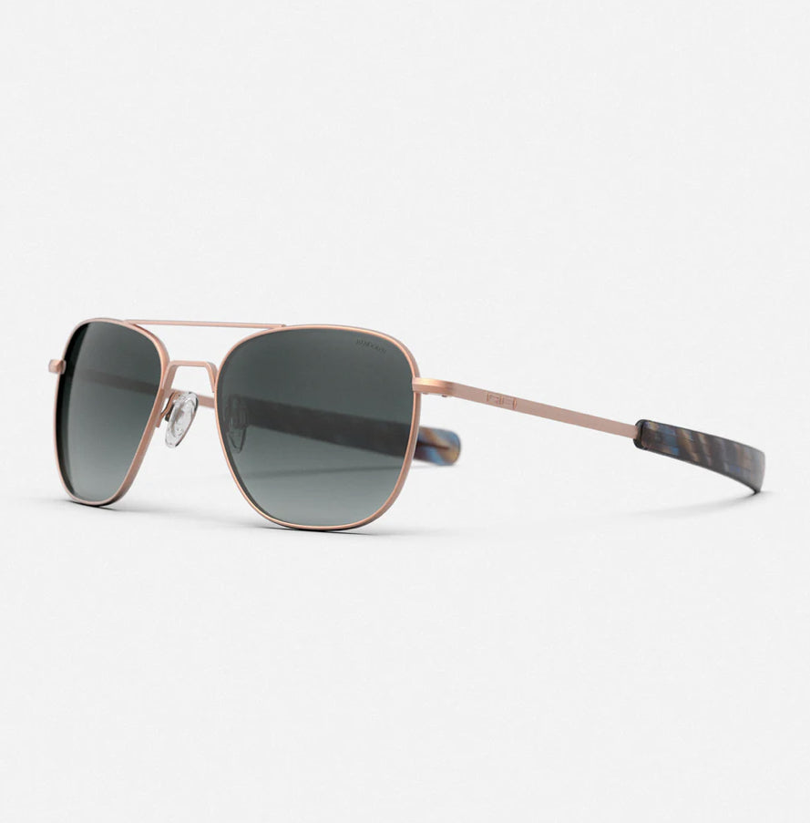 Randolph Aviator Sunglasses -22k Satin Rose Gold & Slate (AF367)