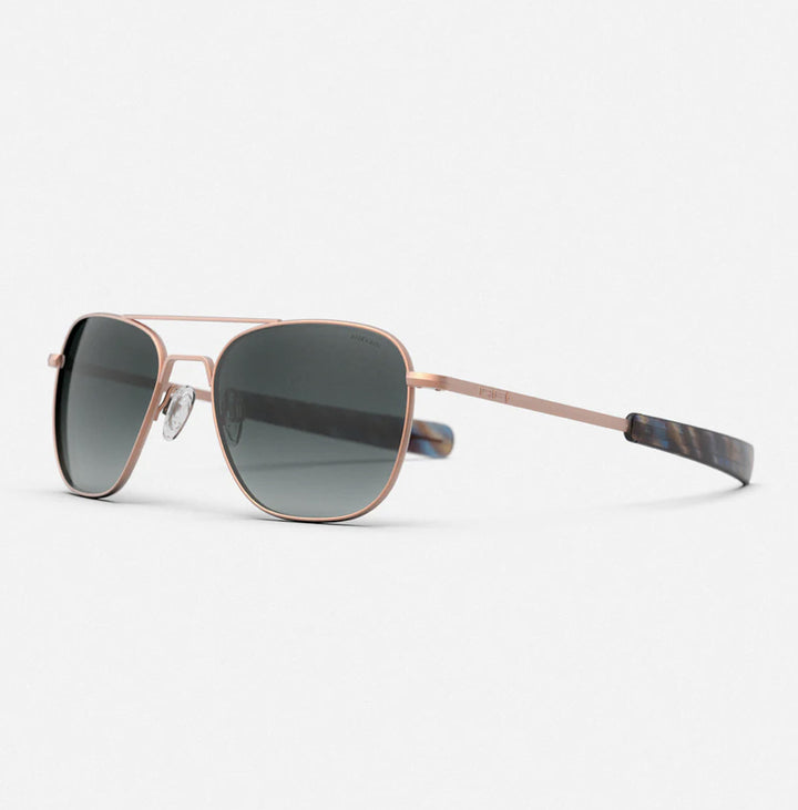 Randolph Aviator Sunglasses -22k Satin Rose Gold & Slate (AF367)