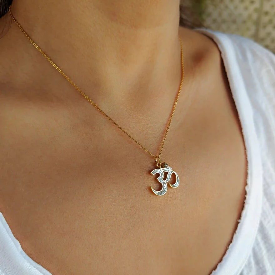 Shana Gulati "Om" Resin and Gold Pendant Necklace