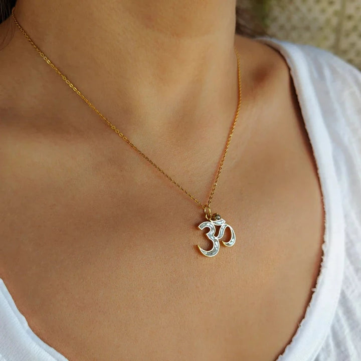 Shana Gulati "Om" Resin and Gold Pendant Necklace