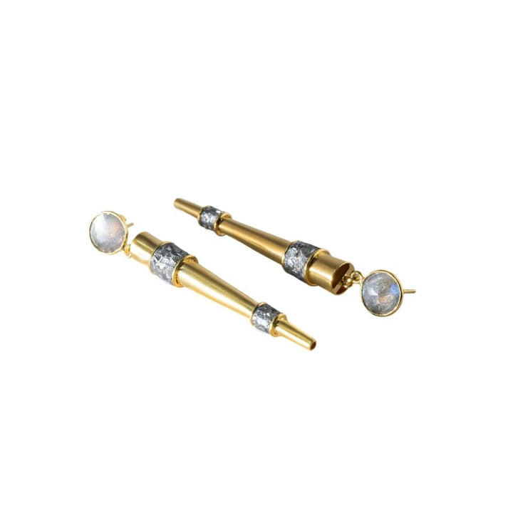 Shana Gulati "Ishim" Spike Labradorite and Gold Earrings