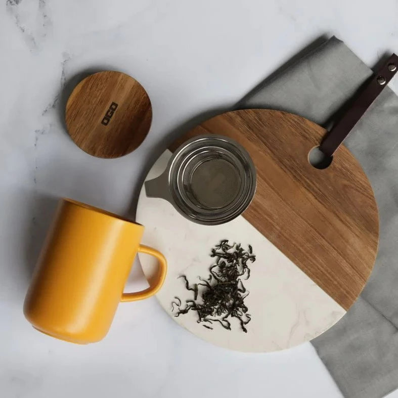 OGO Living Juliet Stoneware Tea Mug + Acacia Lid