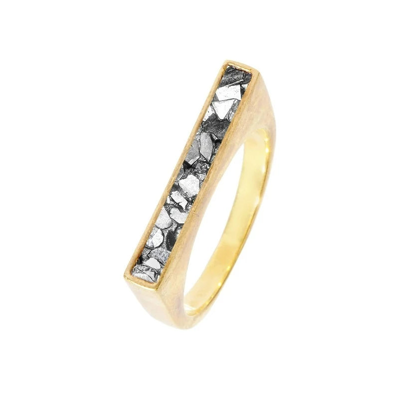 Shana Gulati "Michelle" Black Resin and Gold Ring