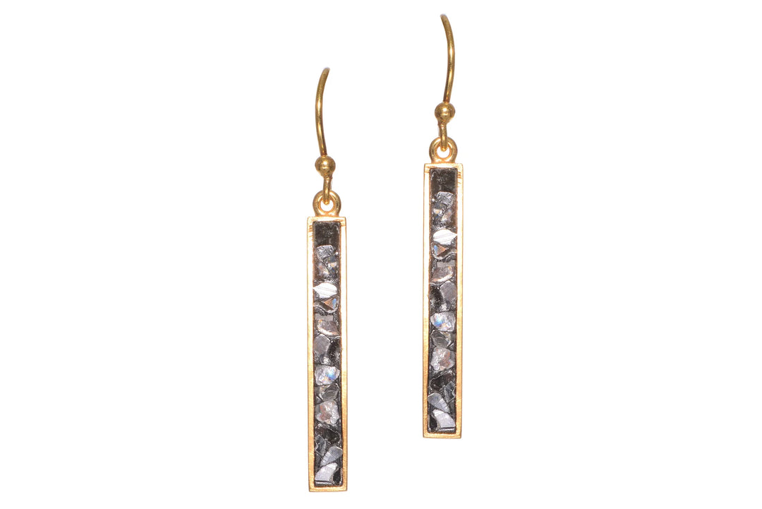 Shana Gulati Miladi Gold and Black Resin Earrings