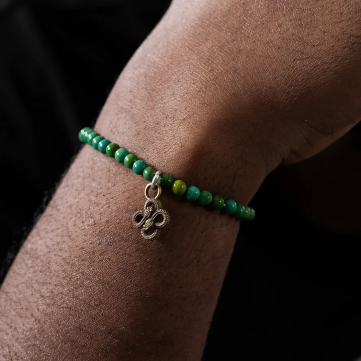Copperist Wu Mini Double Snake Charm Turquoise Bracelet