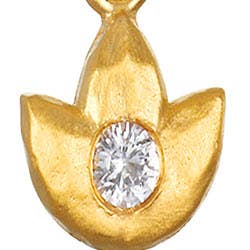 Satya Jewelry -  Inner Light Mini Lotus Wire Hoop Earring