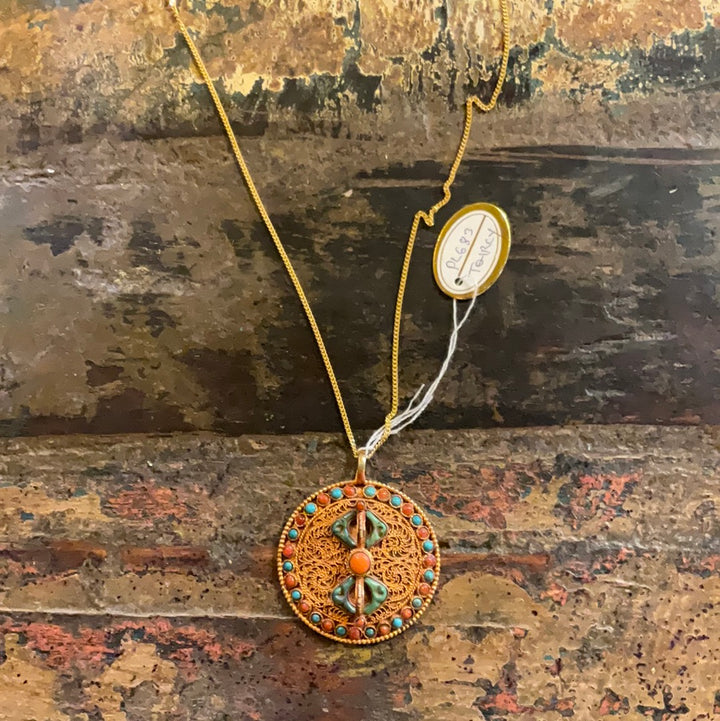 Nepali Gold Plated 22k Dorge Pendant