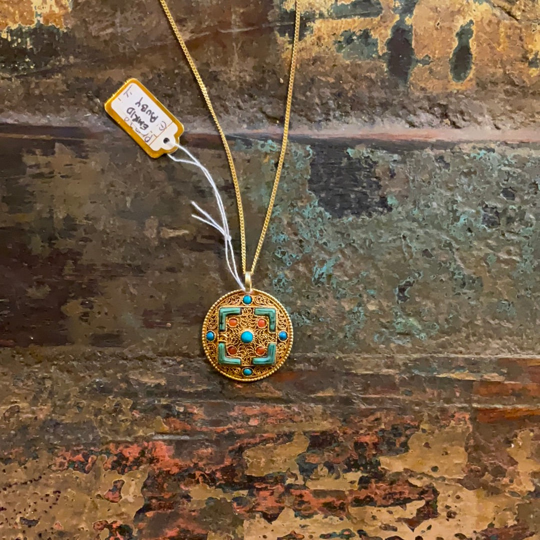 Nepali Gold Plated 22k Small Pendant
