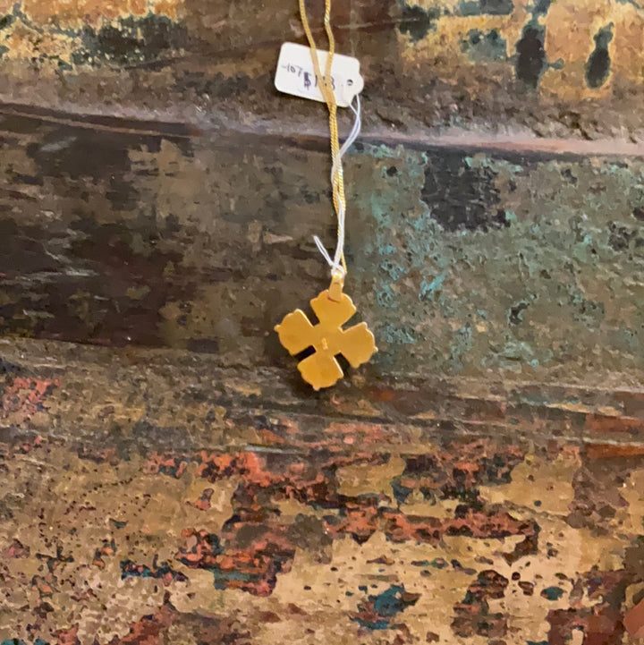 Nepali Gold Plated 22k and Emerald Double Dorge Pendant