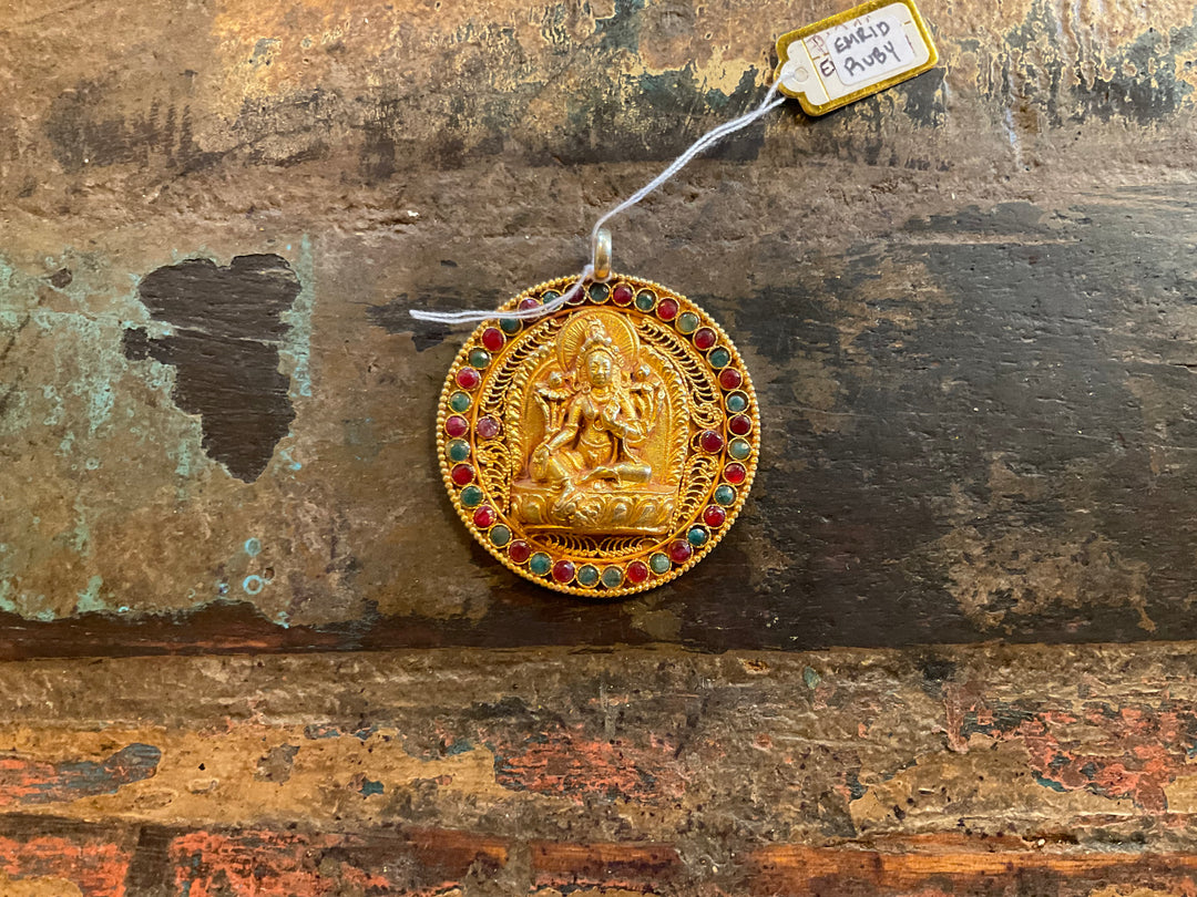 Nepali Gold Plated 22k Tara Pendant
