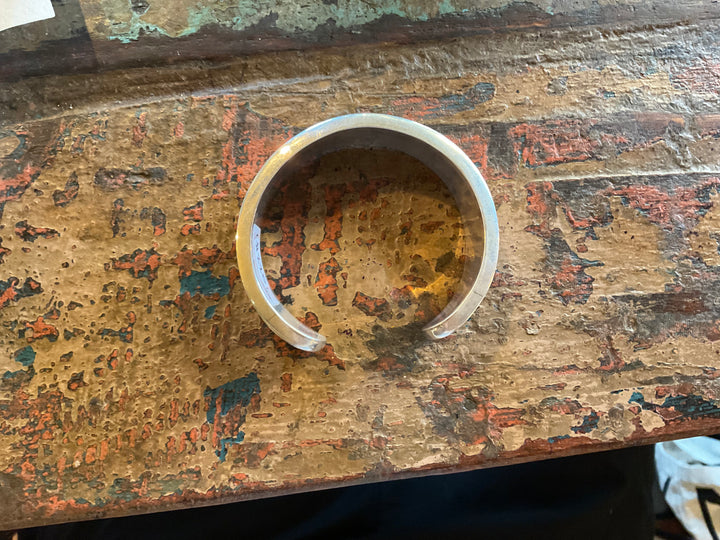Nepali Etched Silver Bangle Bracelet
