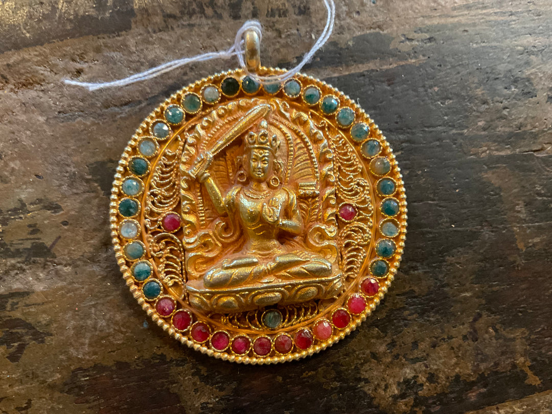 Nepali Gold Plated 22k Manjushri Pendant