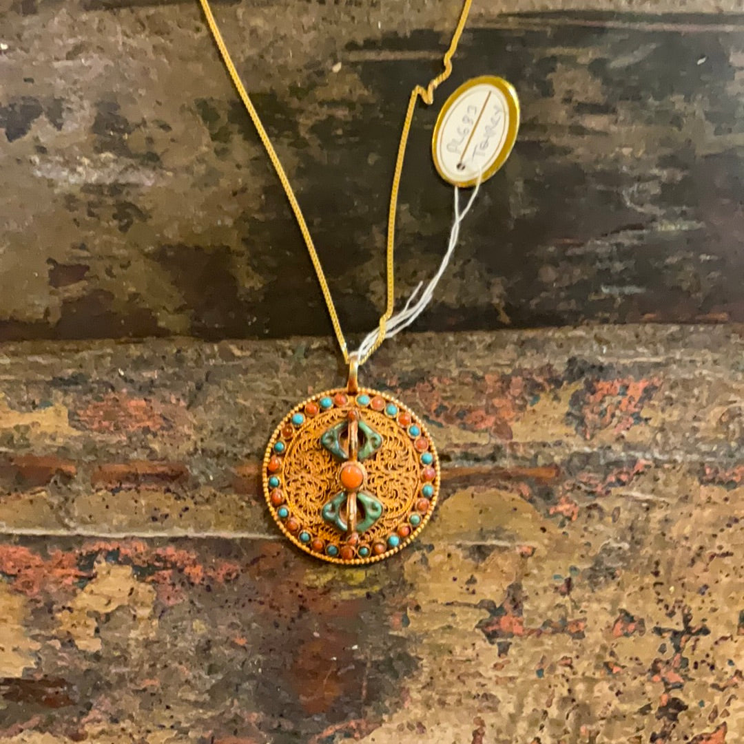 Nepali Gold Plated 22k Dorge Pendant