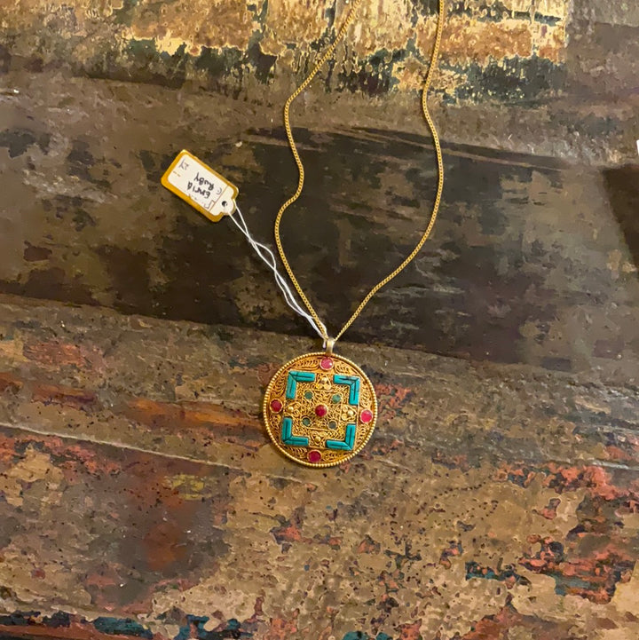 Nepali Large Gold Plated 22k Pendant