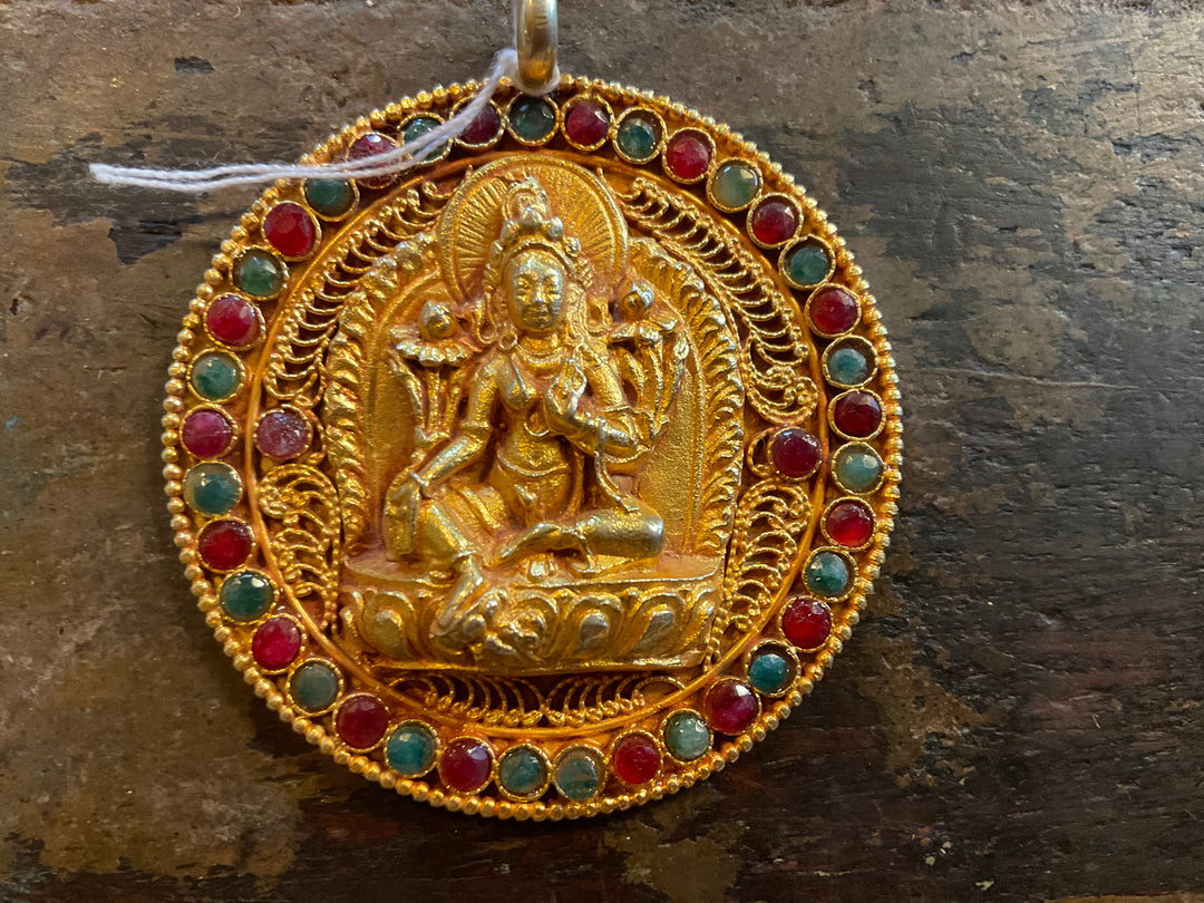 Nepali Gold Plated 22k Tara Pendant