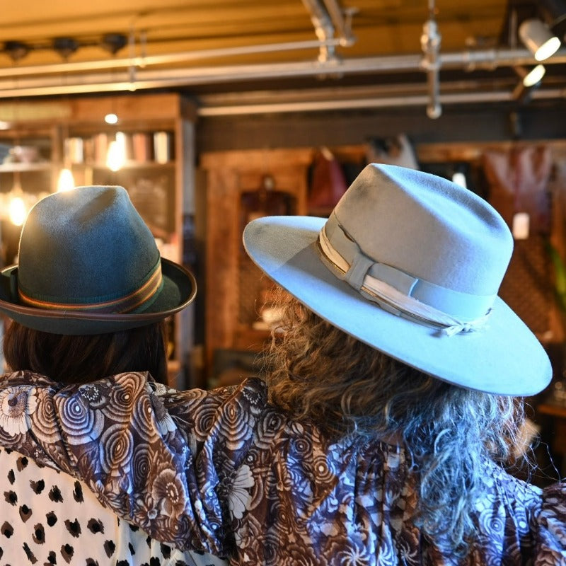 Cha Cha's House of Ill Repute "Dunn" Silver Sand Distressed Wool Fedora