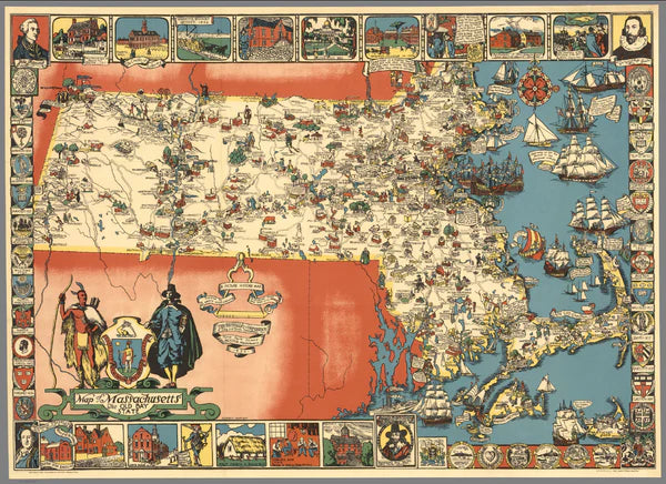 WAWW Wooden Puzzle | Antique Massachusetts Map