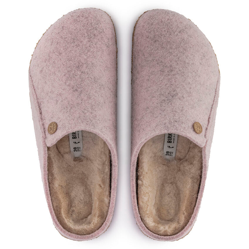 Birkenstock Zermatt Shearling Pink Wool Felt Slippers