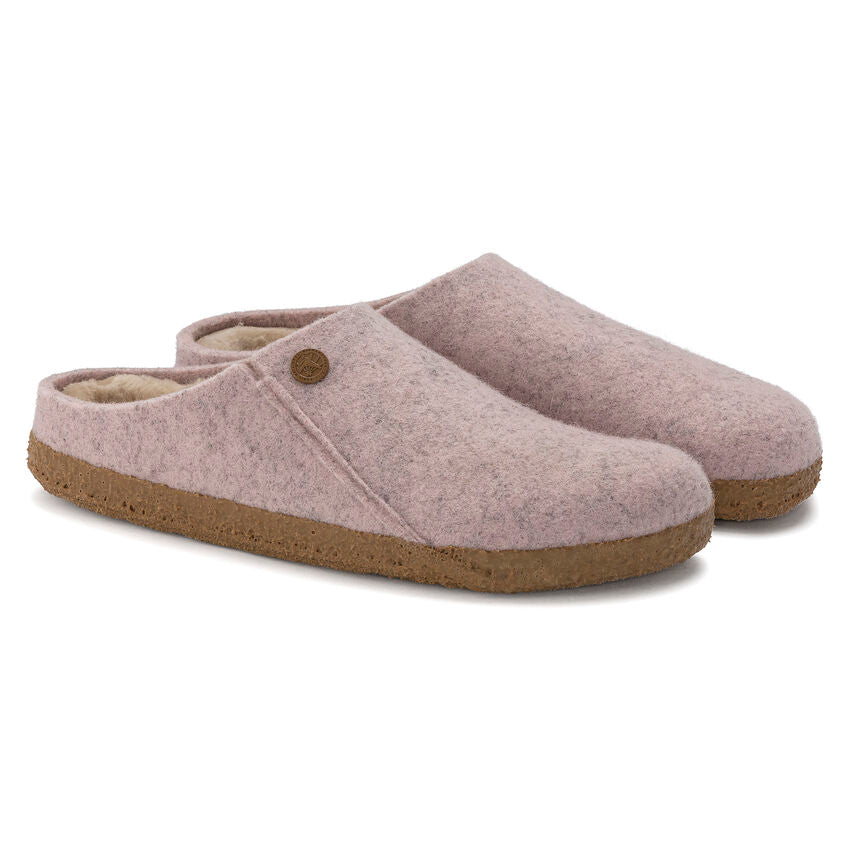 Birkenstock Zermatt Shearling Pink Wool Felt Slippers