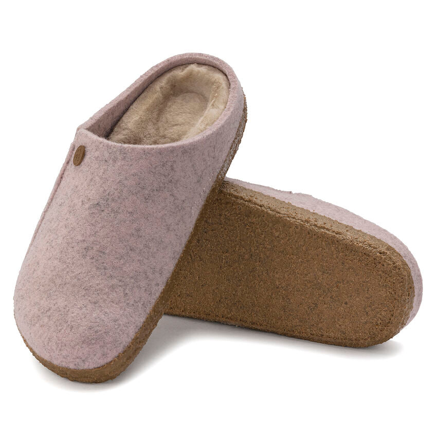 Birkenstock Zermatt Shearling Pink Wool Felt Slippers