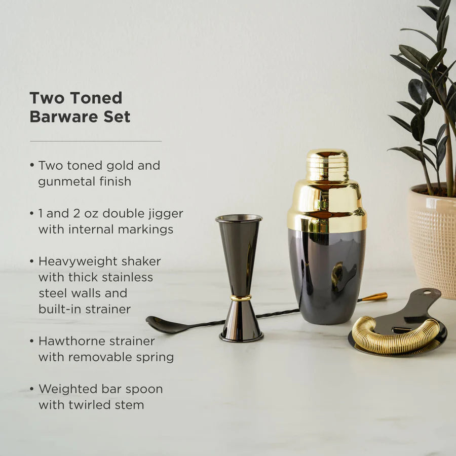 Viski Two Toned Barware Set