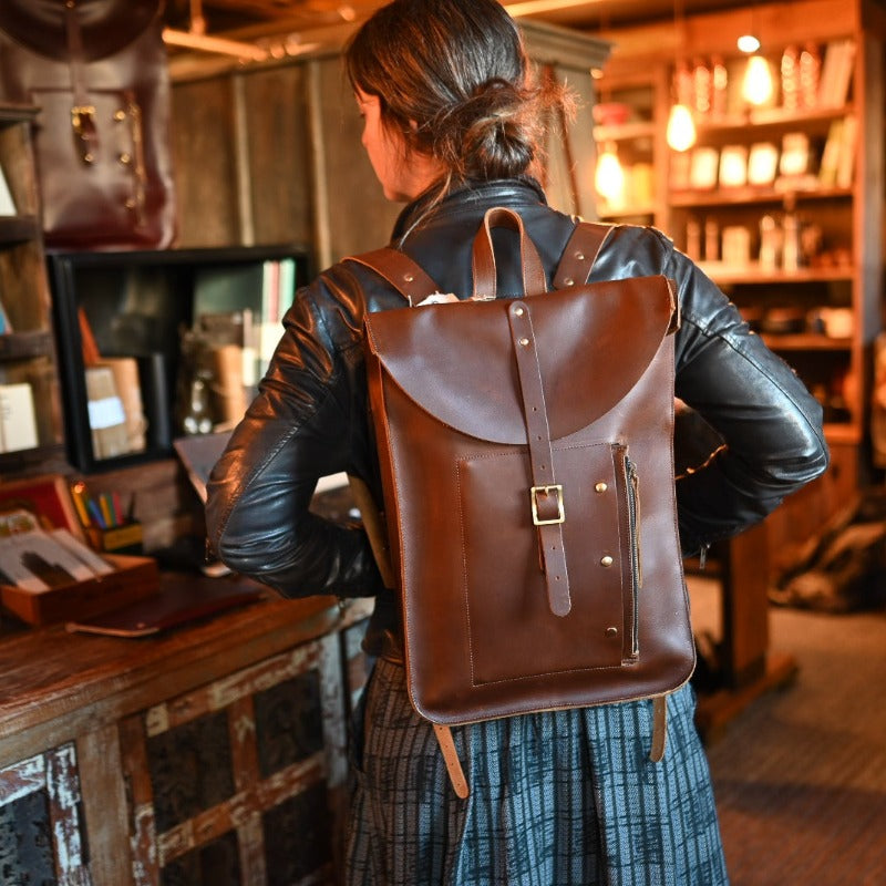 Unmarked Leatner Backpack with Wallet