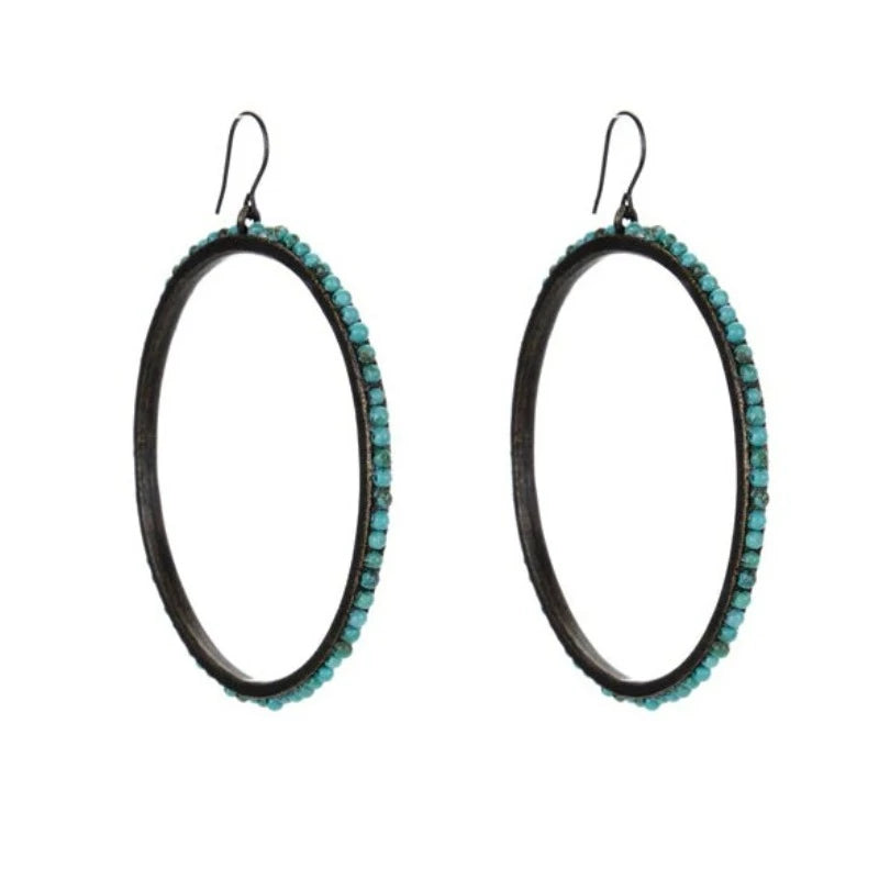Rebel Designs Large Beaded Hoop Earrings