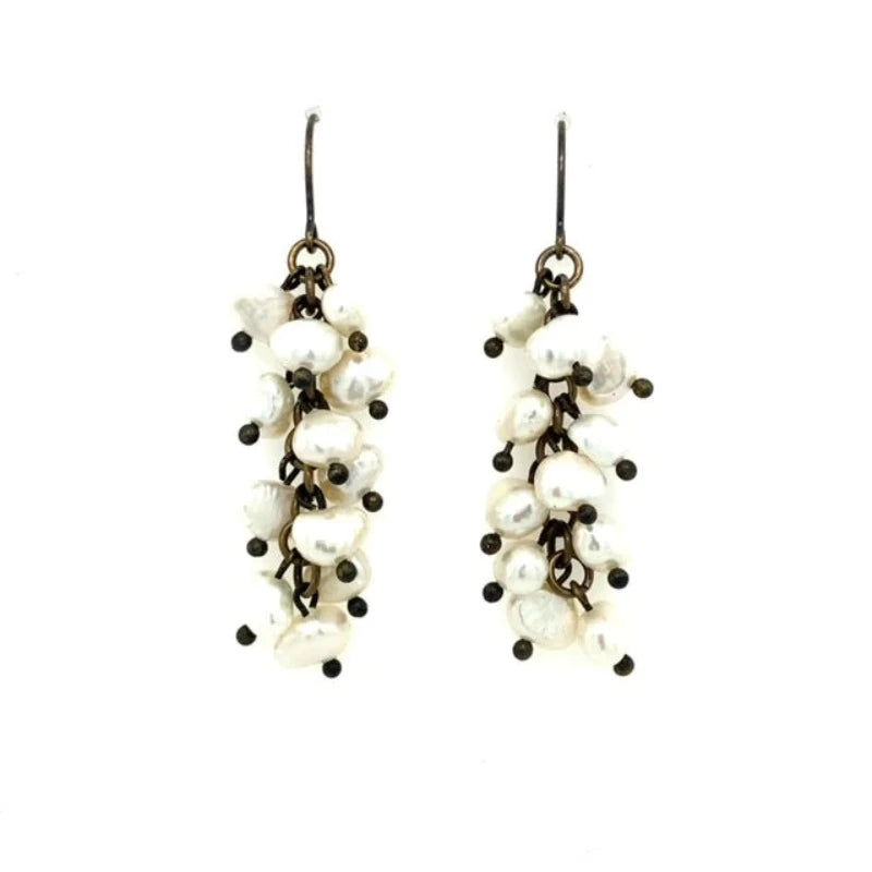 Rebel Designs Fresh Water Pearl Cluster Earrings