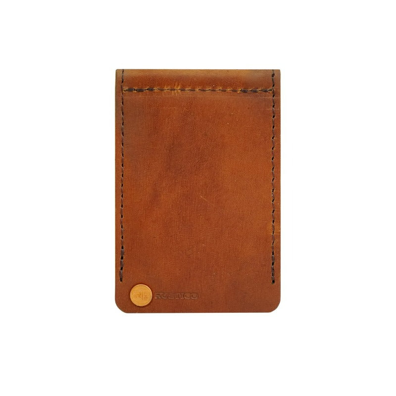 Rustico Money Clip Leather Wallet in Saddle