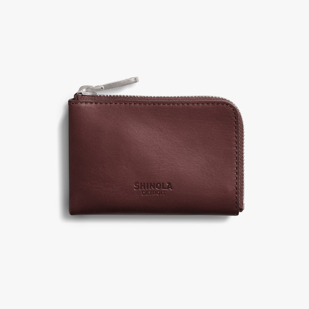 Shinola Zip Key Wallet in Vachetta Leather
