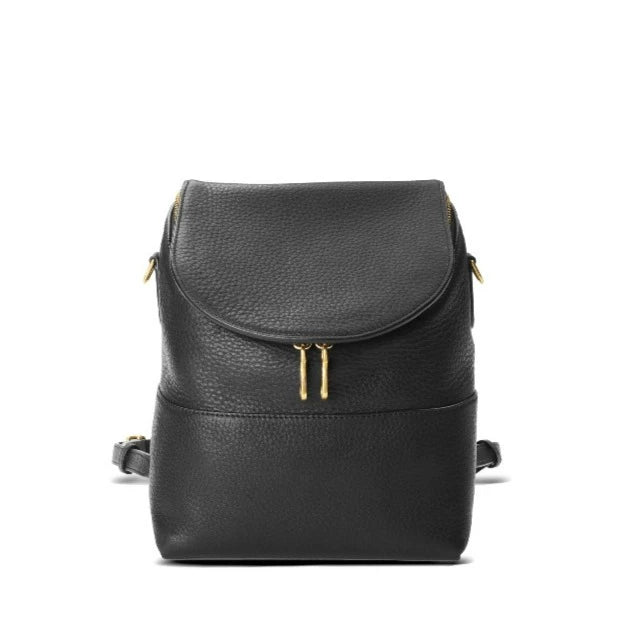 Shinola Mini Pocket Backpack in Black Natural Grain