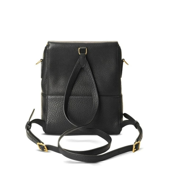 Shinola Mini Pocket Backpack in Black Natural Grain