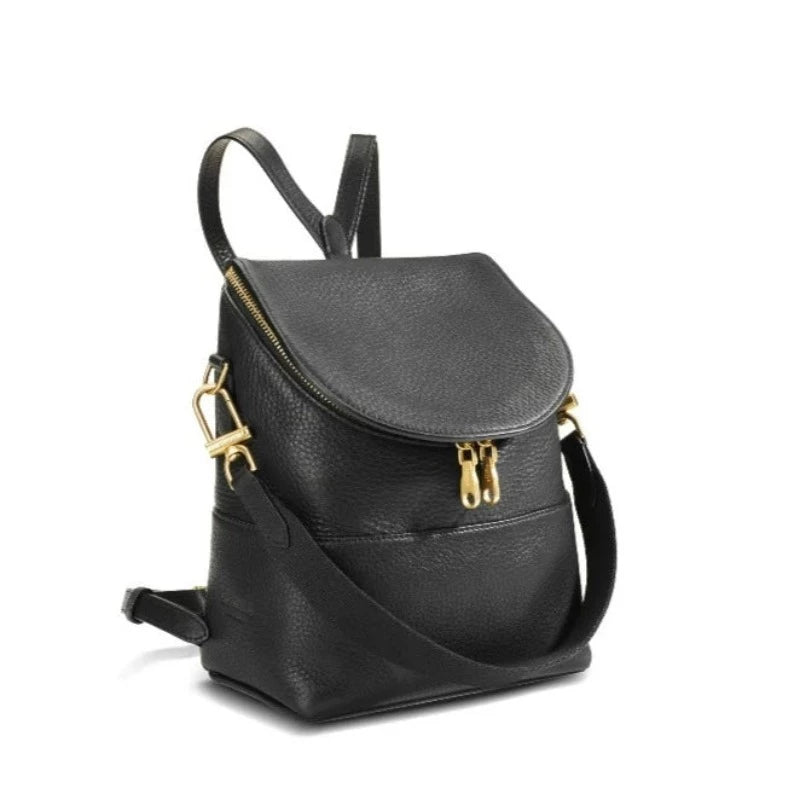 Shinola Mini Pocket Backpack in Black Natural Grain