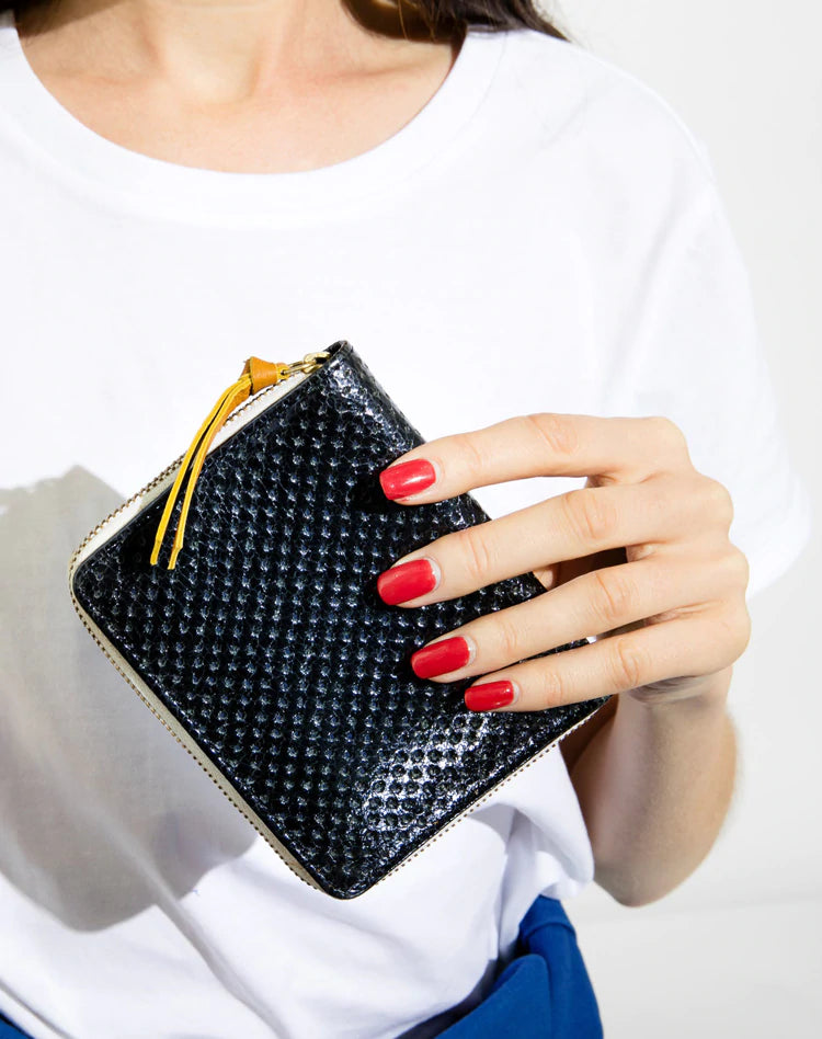 Sophie Cano Paris - Mini Perforated Blue Leather Wallet