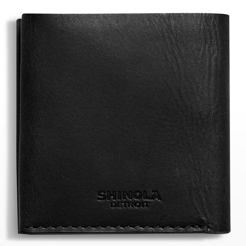 Shinola Utility Card Wallet in Black Vachetta Leather