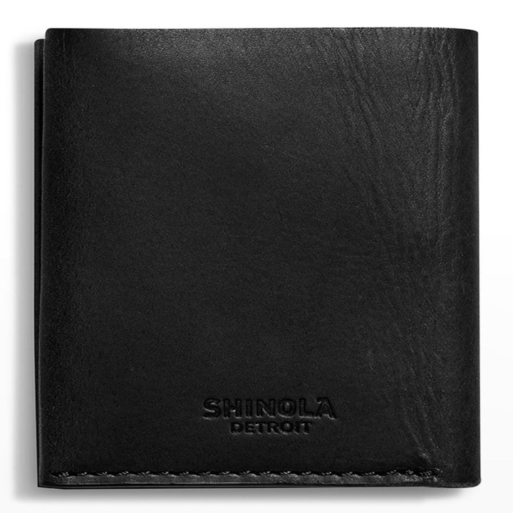 Shinola Utility Card Wallet in Black Vachetta Leather
