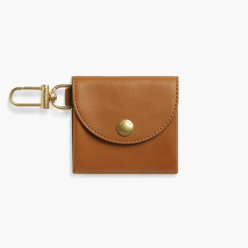 Shinola Birdy Natural Leather Keychain Card Case