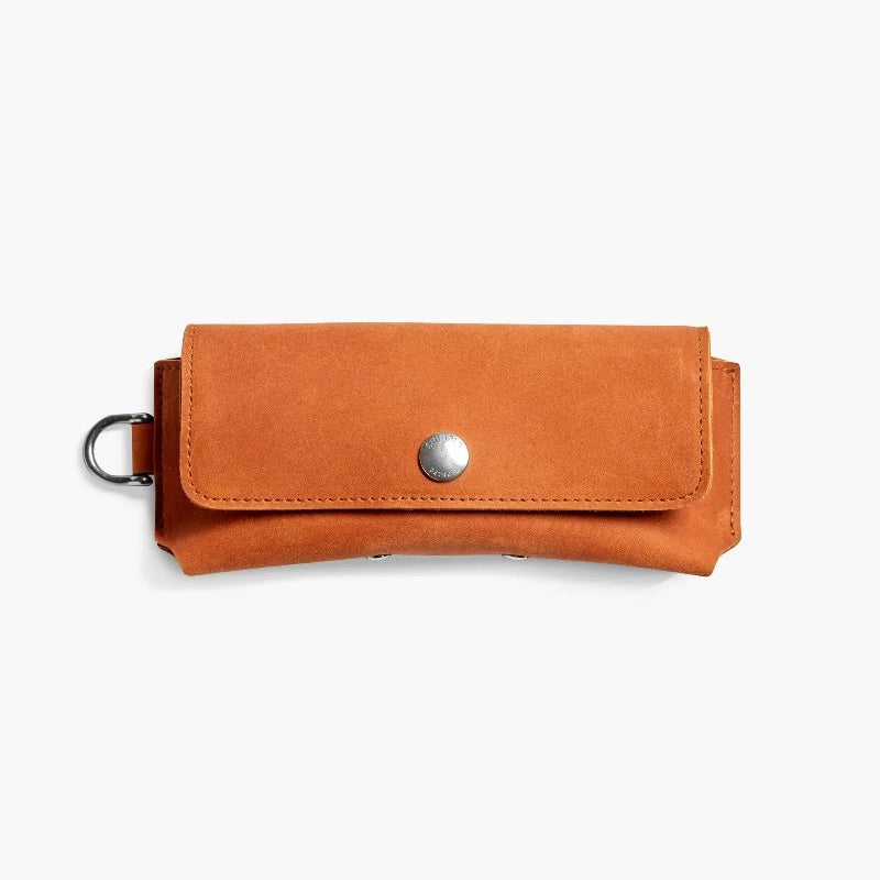 Shinola Blood Orange Leather Utility Sunglass Case