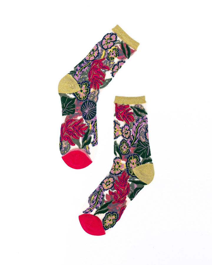 Sock Candy - Festive Floral Sheer Crew Sock