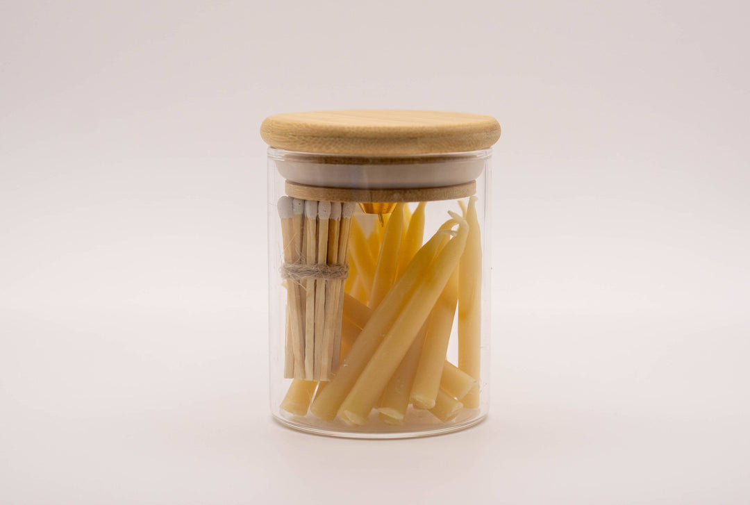The Polite House - 20-Minute Beeswax Candles-  In Glass Jar