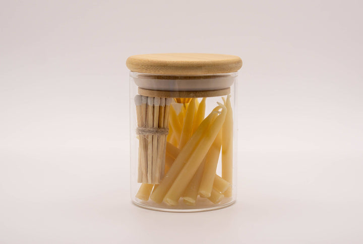 The Polite House - 20-Minute Beeswax Candles-  In Glass Jar