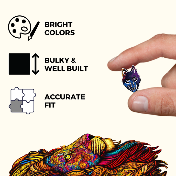 Crafthub - Majestic Lion Wooden Jigsaw Puzzle | Eco-Friendly