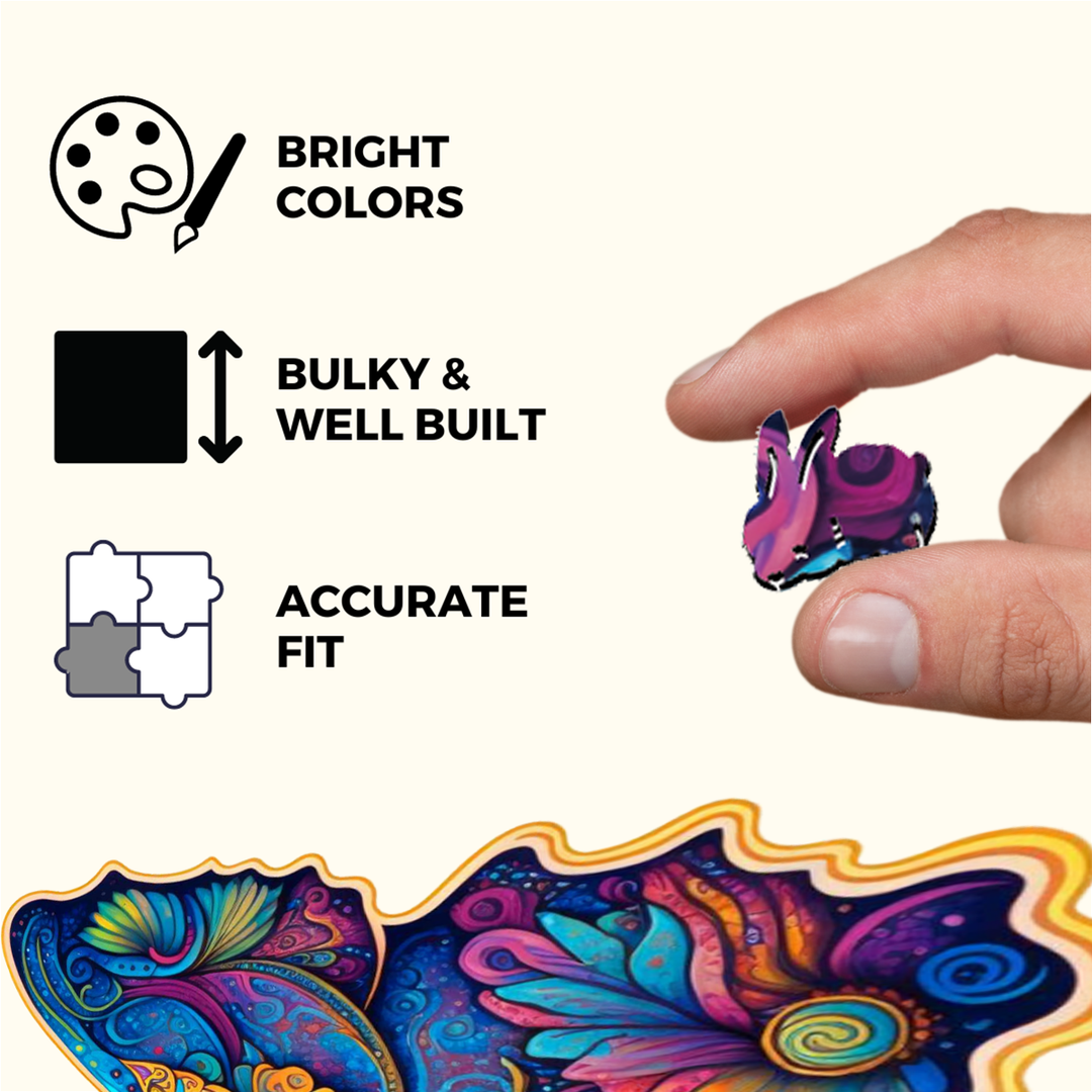 Crafthub - Charming Butterfly Wooden Jigsaw Puzzle - Artistic