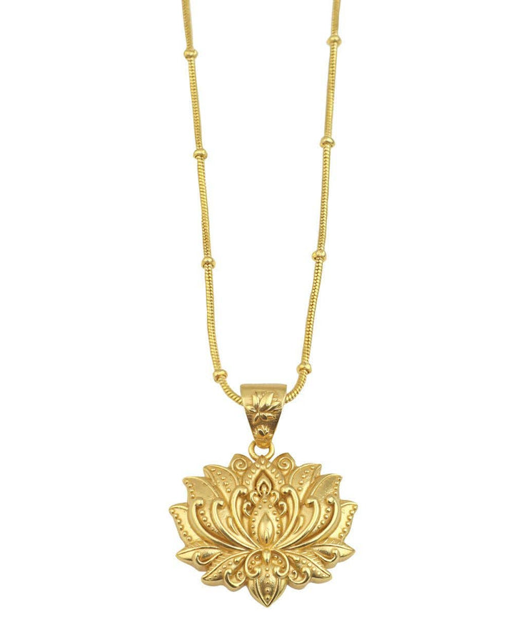 Culture Spot - Gold Plated Full Bloom Lotus Necklace