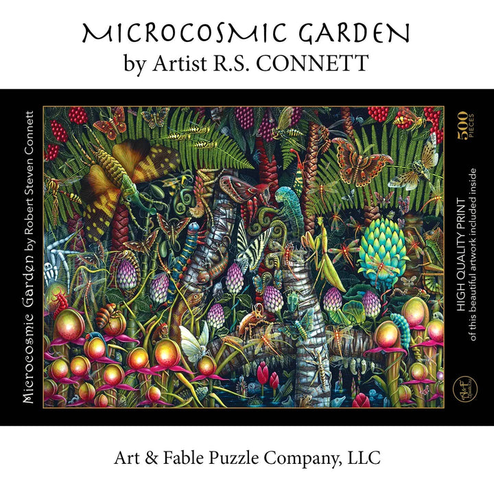 Art & Fable Puzzle Company, LLC - Microcosmic Garden; 500-pc Velvet-Touch Jigsaw Puzzle