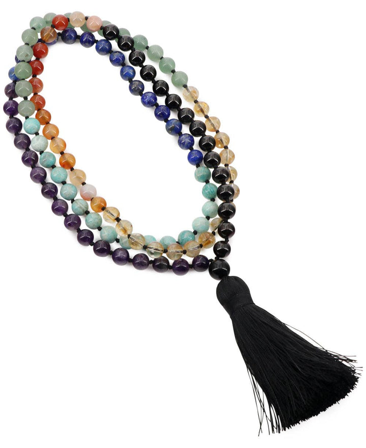 Culture Spot - 108 Knotted Gemstone Beads Chakra Meditation Mala