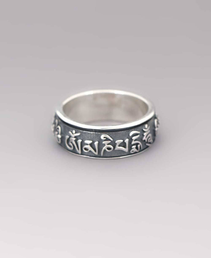 Culture Spot - Om Mani Padme Hum Spinning Tibetan Mantra Meditation Ring For Men & Women